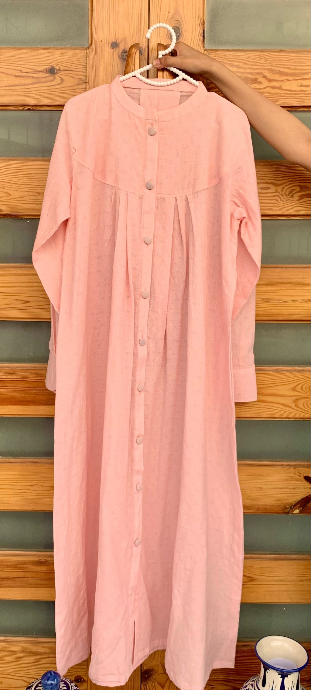 0991-PINK MICRO CHIKANKARI COTTON GOWN