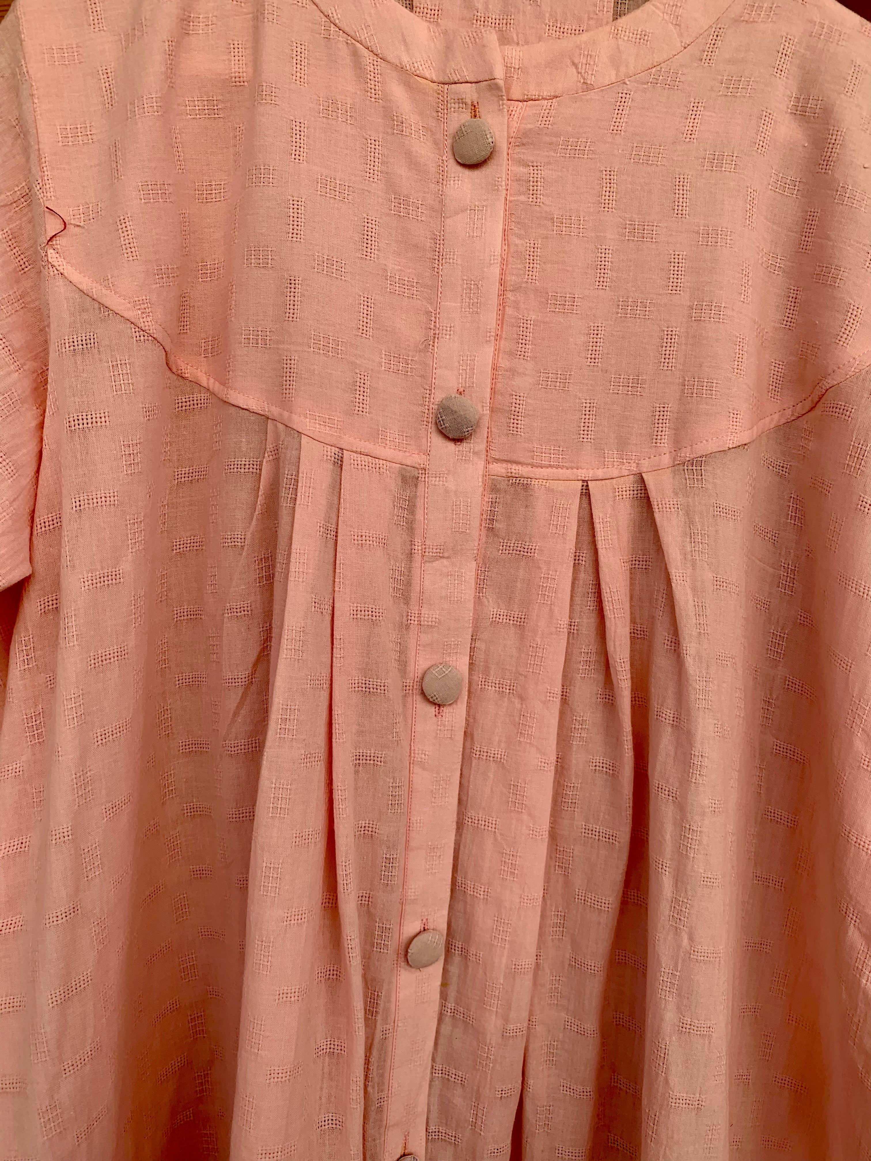 0991-PINK MICRO CHIKANKARI COTTON GOWN