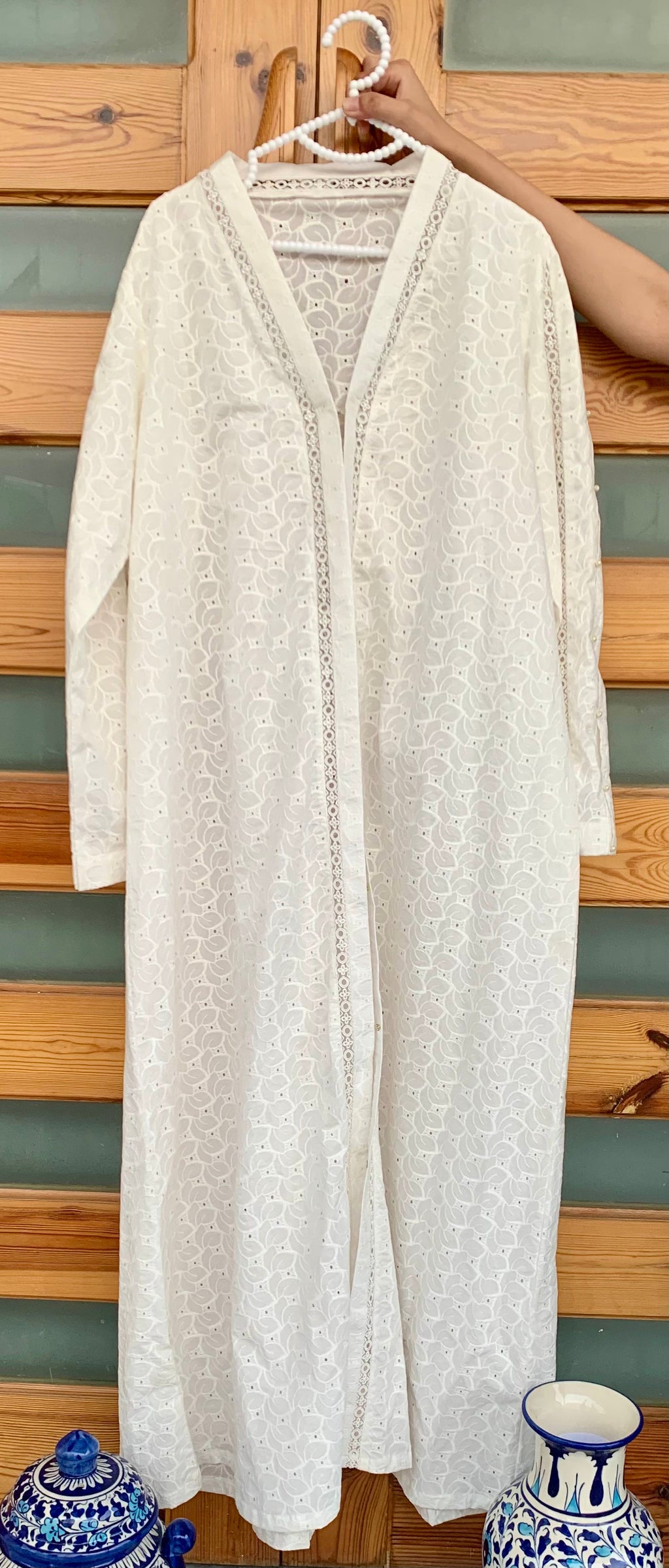 0986-CHIKANKARI COTTON GOWN