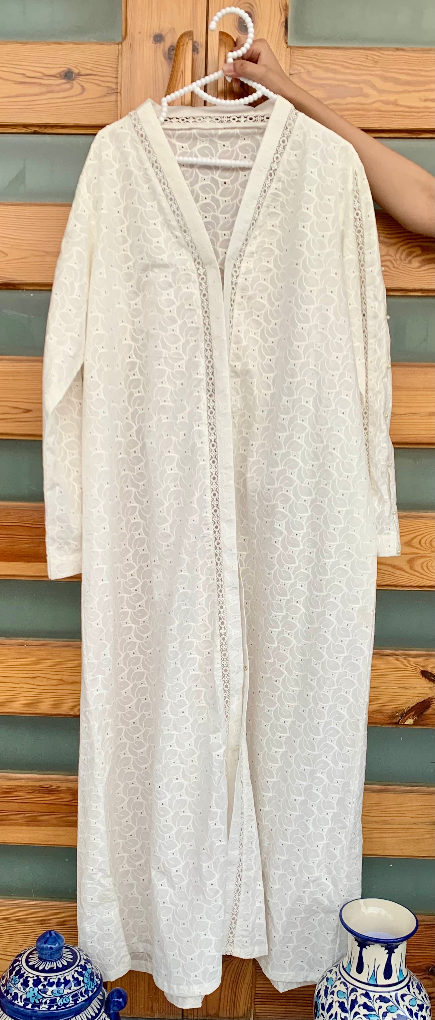 0986-CHIKANKARI COTTON GOWN