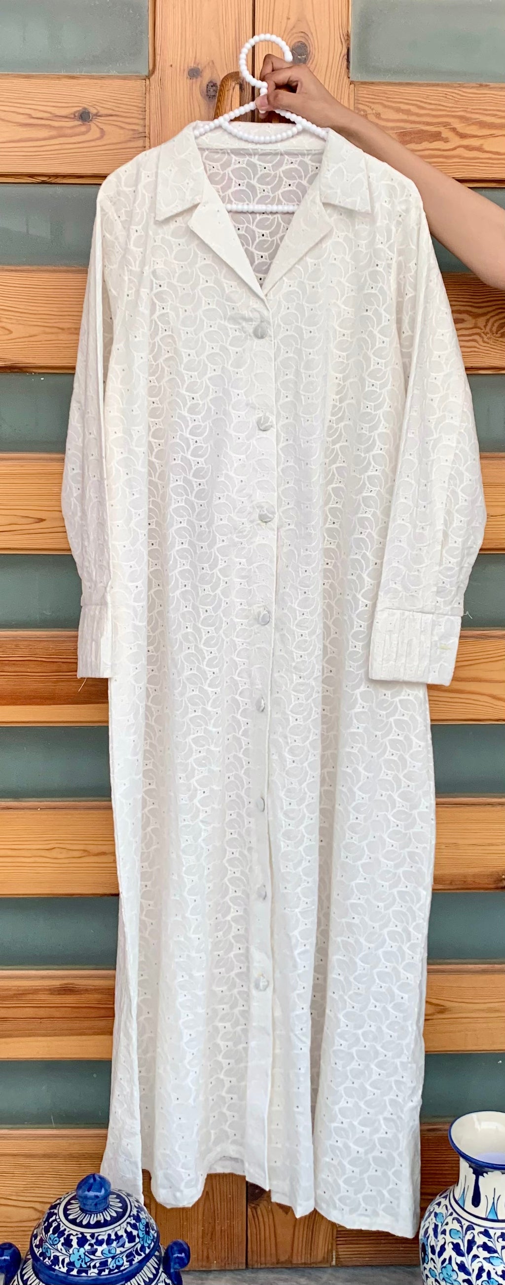 0986-CHIKANKARI COTTON GOWN
