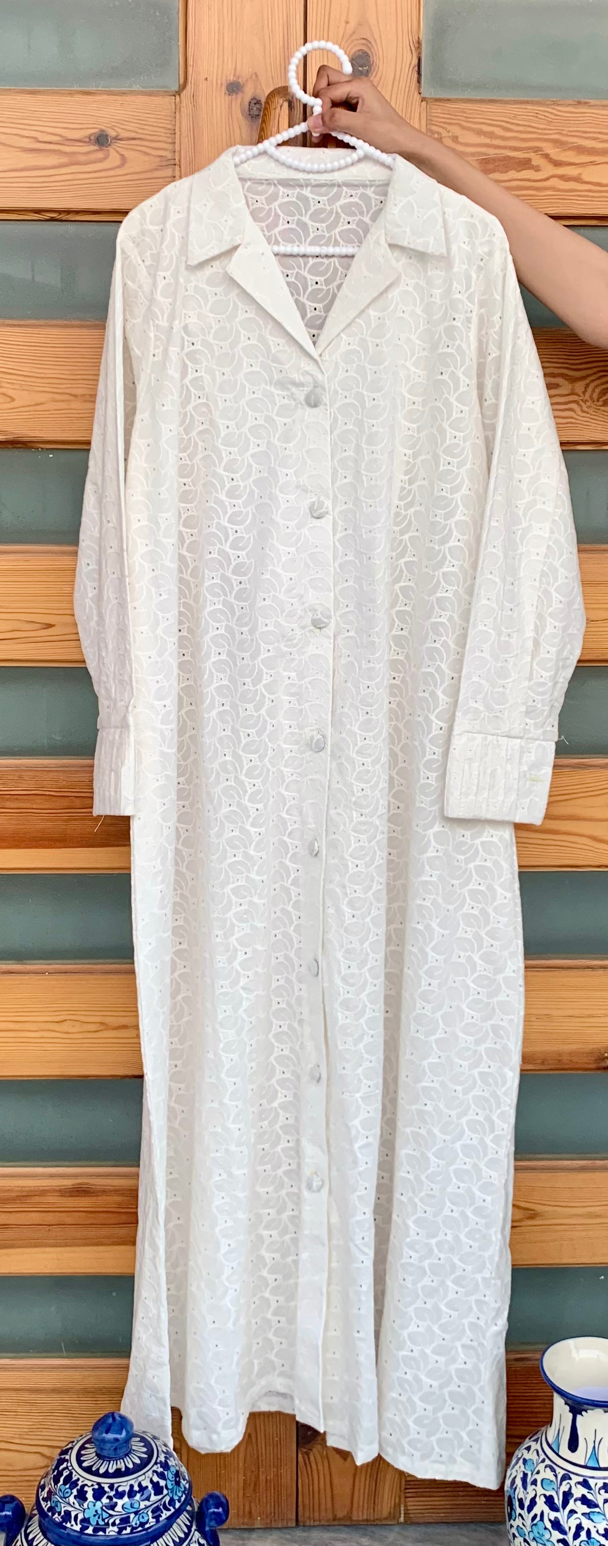 0986-CHIKANKARI COTTON GOWN